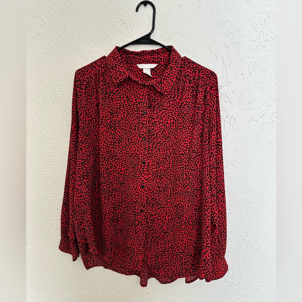 Button down red and black